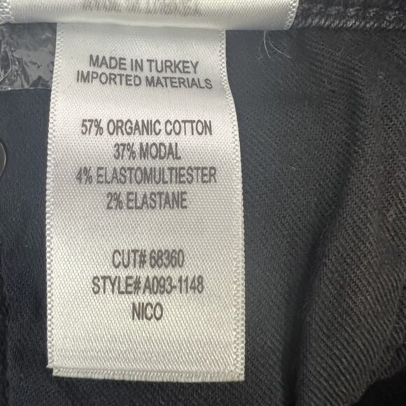 Agolde Jeans Womens 31 Black Denim Nico High Rise Slim Button Fly Stretch Preppy - Picture 8 of 11